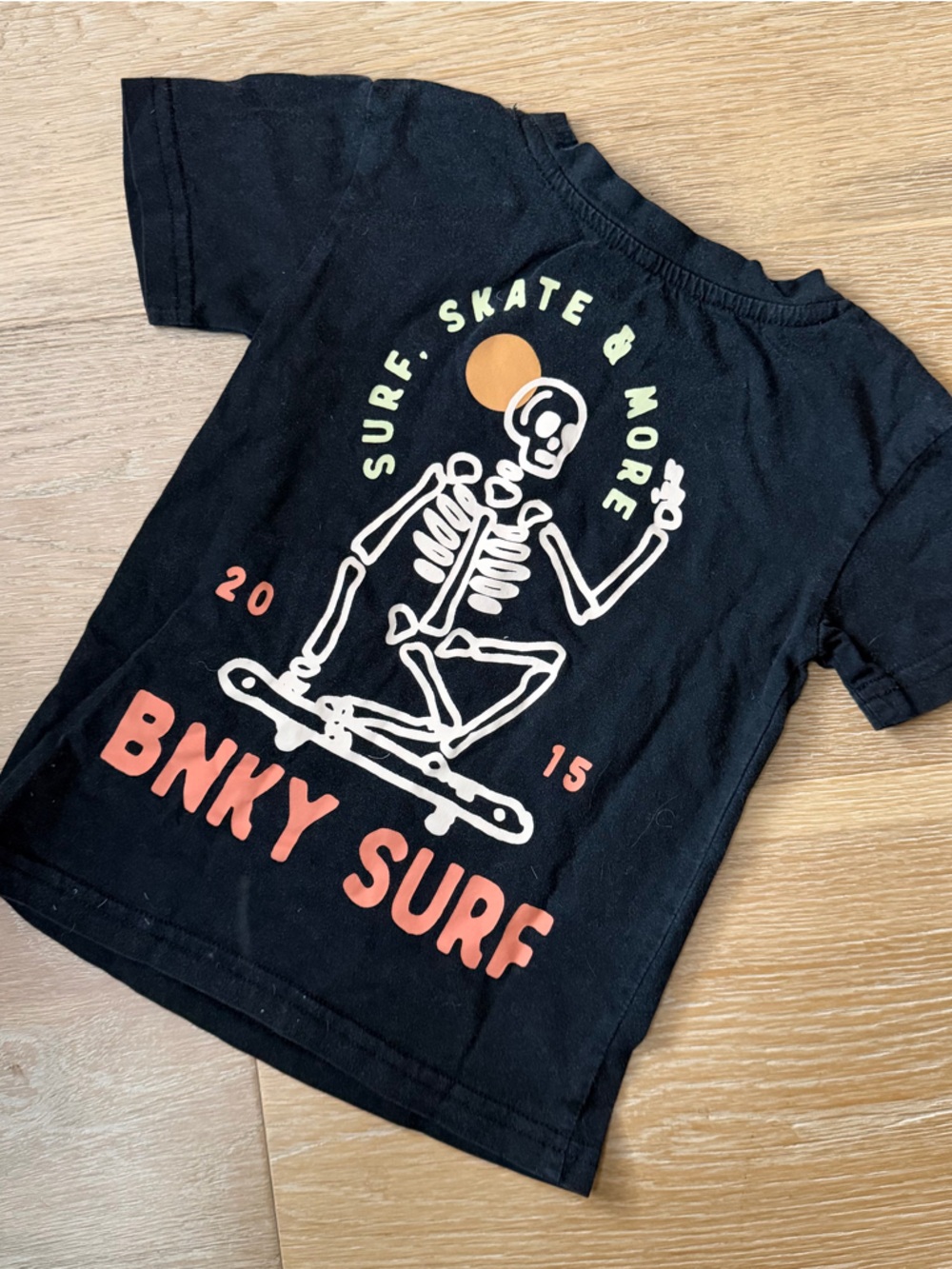Binky Bro Black Graphic Tee with Skeleton Skate Design